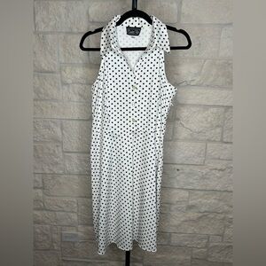 Suits Up Retro Vintage Polka Dot Dress Size 12 Halter Style Black and White